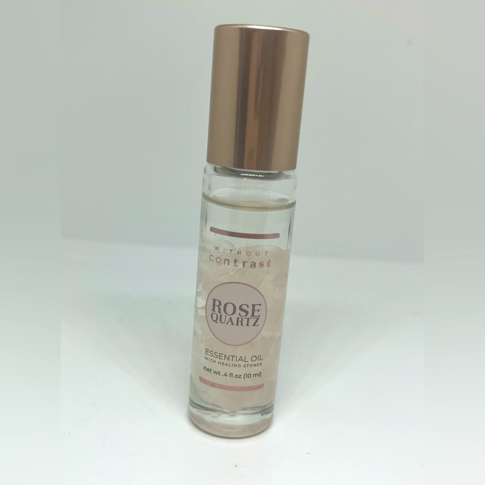 Without Contrast Rose‎ Quartz Essential Oil Healing Stones .4 oz Rollerball 10ml